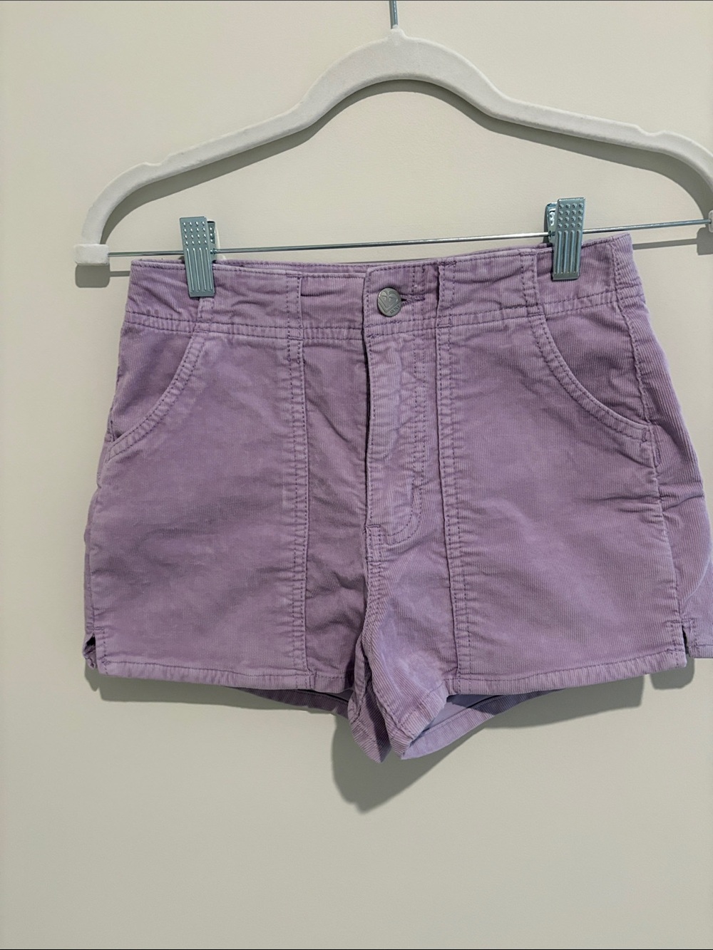 Roxy High-Waist Lavender Corduroy Shorts